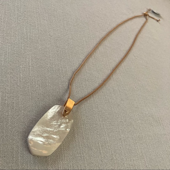 Kendra Scott Inez White Ivory Mother of Pearl Rose Gold Long Necklace $90 Box - Picture 7 of 16